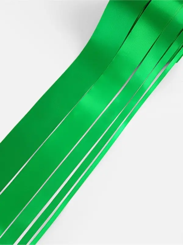 Атласная лента, набор 5 шт., 6/10/20/40/50 мм, 23&plusmn;1 м, зелёная №19