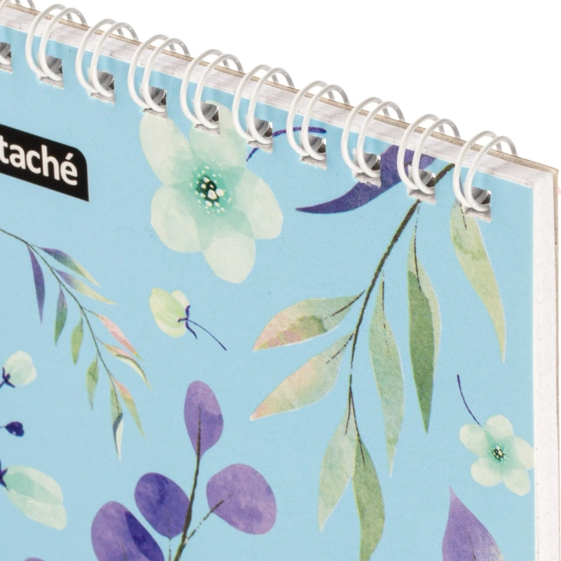 Блокнот А6,40л,клетка,гребень Цветы,в ассорт