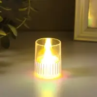 Светодиодная свеча LED "Свеча" 3хLR1130, прозрачный, перламутр 3,7х3,7х4,5 см