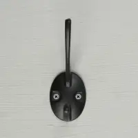 Крючок мебельный ТУНДРА TKD002 LIGHT, двухрожковый, черный, 4 шт.
