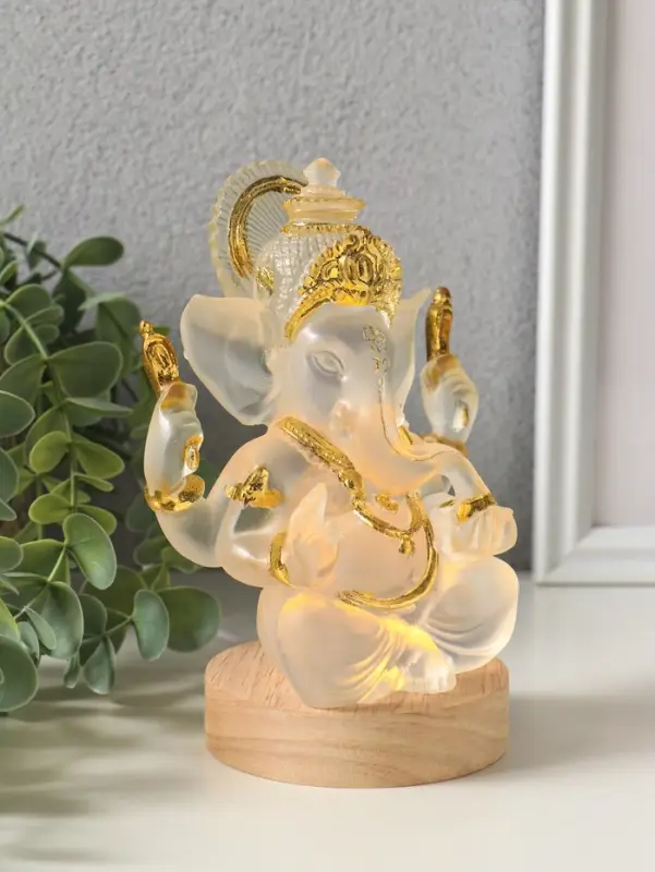 Фигурка светящаяся &laquo;Ганеша&raquo;, акрил, от USB, 8&times;10.8&times;14.5 см