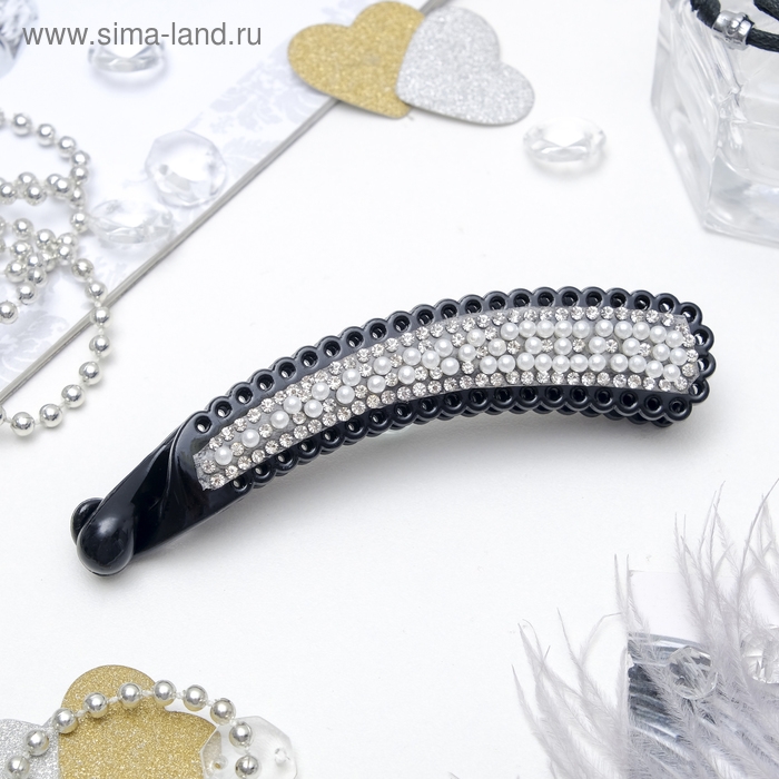 Банан для волос Банан для волос "Жемчужный рай" 11 см, чёрный