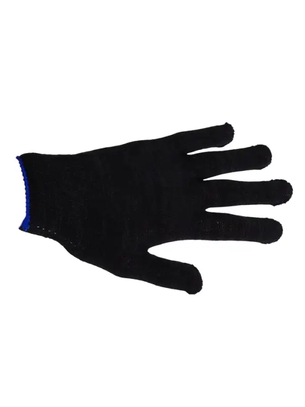 Перчатки садовые, хб, вязка 10 класс, 4 нити, размер 9, без покрытия, чёрные