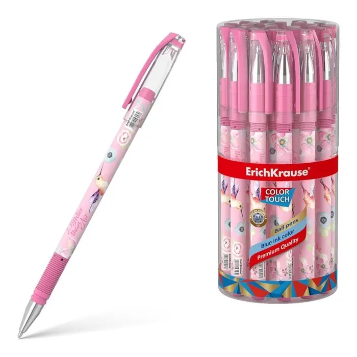 Ручка шариковая ErichKrause ColorTouch Colibri, узел 0.7 мм, чернила синие, покрытие Soft Touch, длина линии письма 2000 метров Ручка шариковая ErichKrause ColorTouch Colibri, узел 0.7 мм, чернила синие, покрытие Soft Touch, длина линии письма 2000 метров