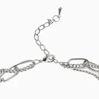 Кулон &laquo;Цепь&raquo;, звенья, 2 нити, цвет серебро, 42 см