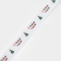 Лента атласная &laquo;Ёлочки&raquo;, 2.5 см &times; 23&plusmn;1 м, белая