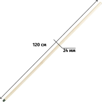 Черенок для инвентаря деревянный d24 мм 120 см 1 сорт с пластиковой резьбой
