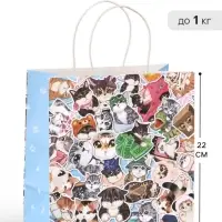 Пакет подарочный &laquo;Котики&raquo;, 22&times;22&times;11 см