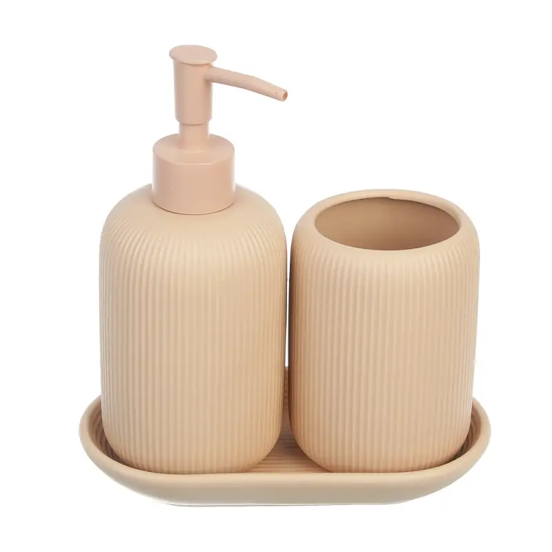 Подставка для набора в ванную комнату тм VETTA Монтана, доломит, бежевый, 16,5x9,2x2,5 см