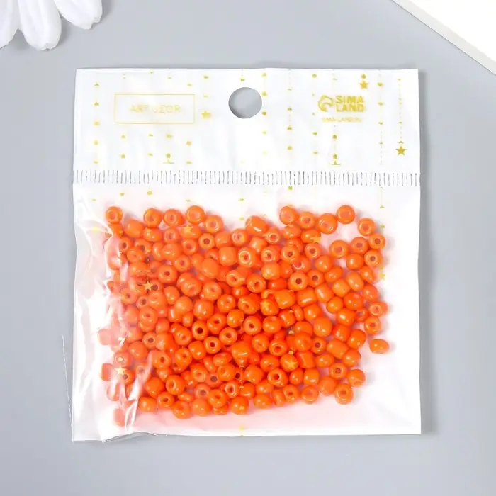 Бисер круглый 6/0  Бисер круглый 6/0 "Оранжевый" 20 гр