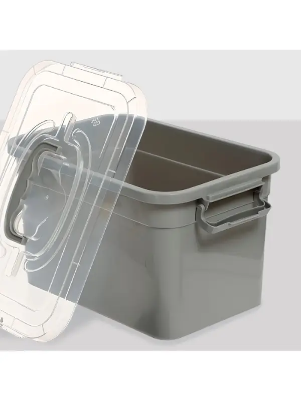 Контейнер для хранения с крышкой, объем 6.5 л, цвет серый
