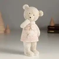 Фигурка полистоун &laquo;Удивленный мишка в розовом свитере&raquo;, 7.5&times;5.5&times;16 см