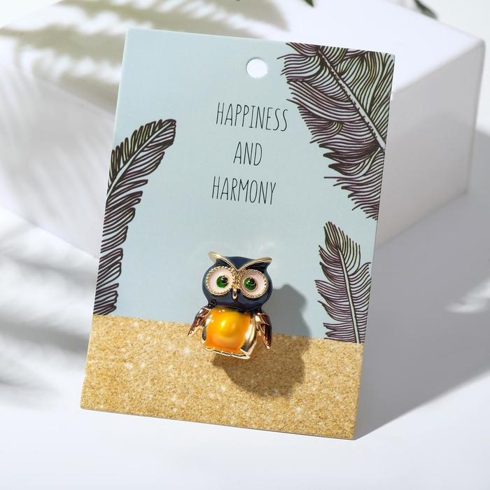 Брошь «Сова» мультяшная, цветная в золоте Брошь «Сова» мультяшная, цветная в золоте