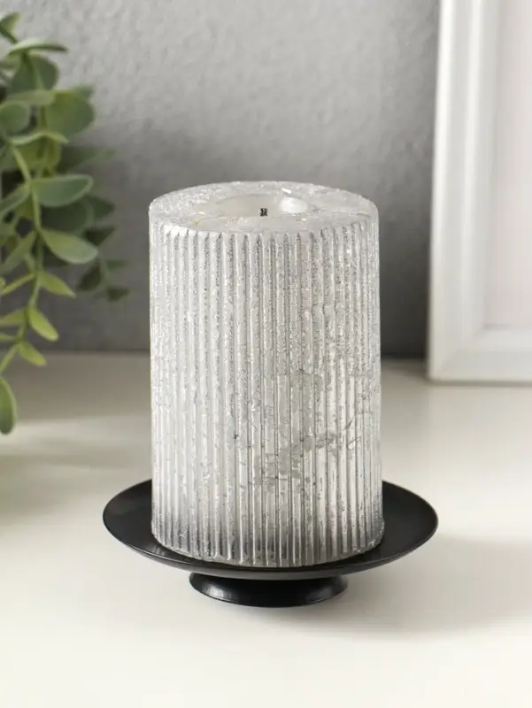 Подсвечник "Чашка на подставке" 10 см, черный