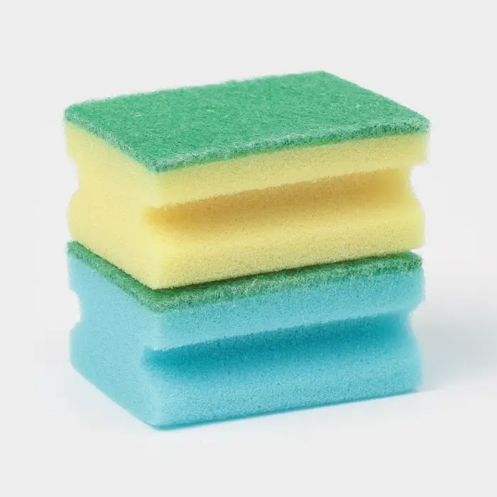 Набор губок для посуды с чистящим слоем Доляна «Профиль», 9×6.5×4.5 см, 2 шт. Набор губок для посуды с чистящим слоем Доляна «Профиль», 9×6.5×4.5 см, 2 шт.