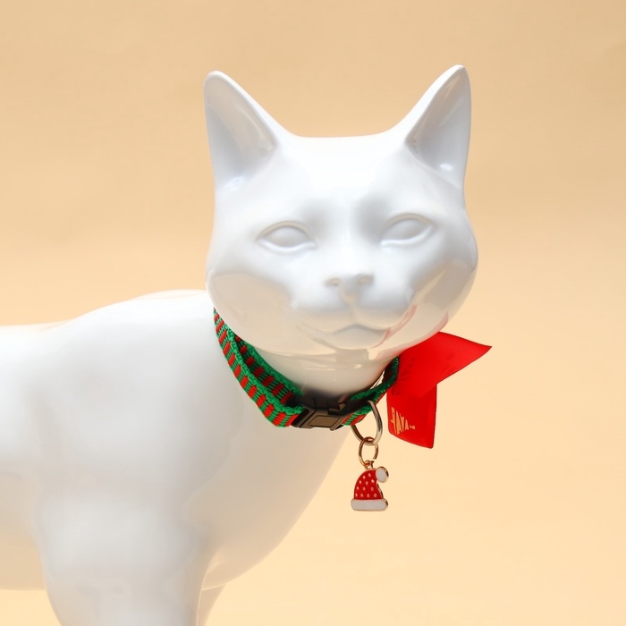 Ошейник + бант + новогодний подвес Ошейник + бант + новогодний подвес "Шарики", 30 х 1 см, капрон, зелёный