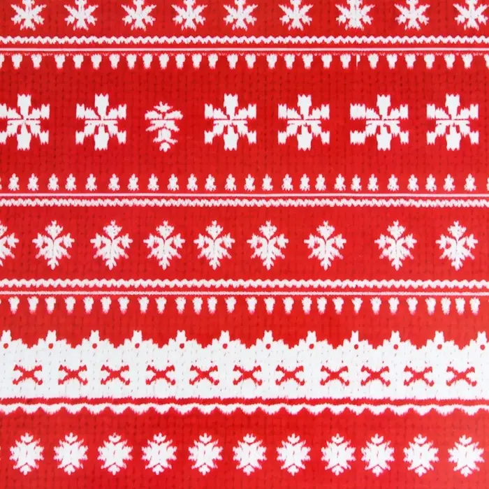 Бумага упаковочная новогодняя "Снежинки на красном фоне", глянец, двусторонняя, 80 г/м2 , 70 х 100 см.