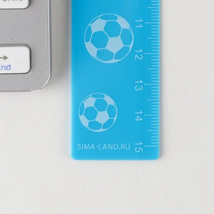 Линейка пластиковая 15 см &laquo;Точно в цель&raquo;, синий корпус