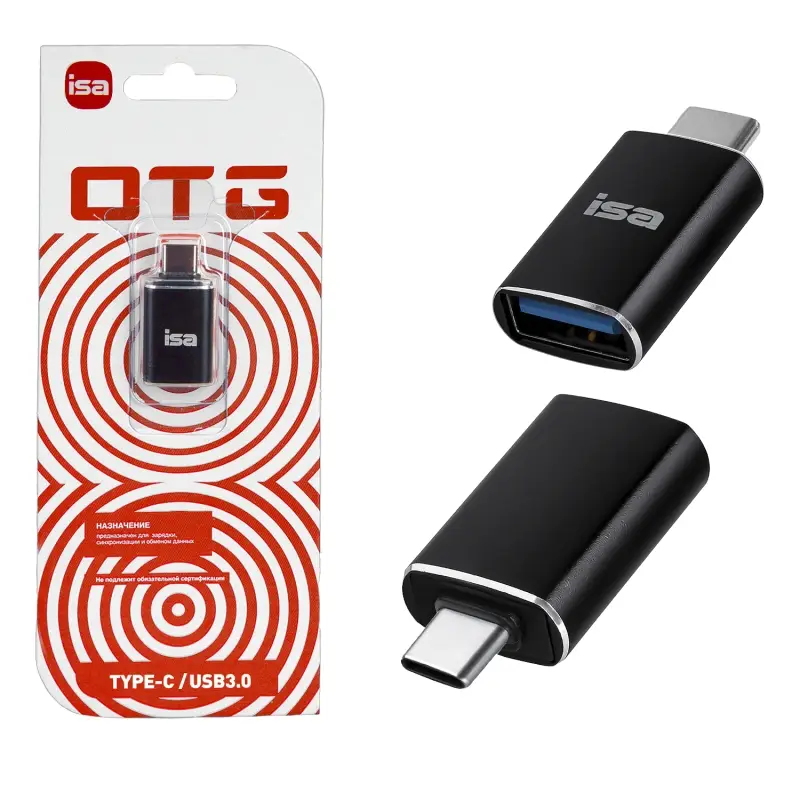 *Переходник OTG USB 3.0 на TYPE-C G-01 ISA черный *Переходник OTG USB 3.0 на TYPE-C G-01 ISA черный