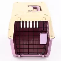 Переноска для животных, 44&times;31&times;27 см, пластик, бежевая, лавандовая