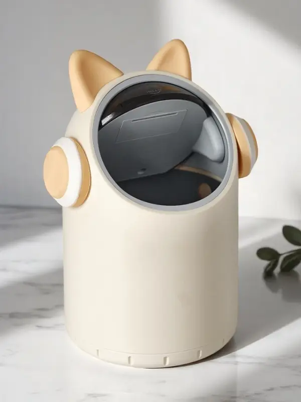 Ведро для мусора сенсорное, 2 л, в ушах и наушниках, бежевое Ведро для мусора сенсорное, 2 л, в ушах и наушниках, бежевое