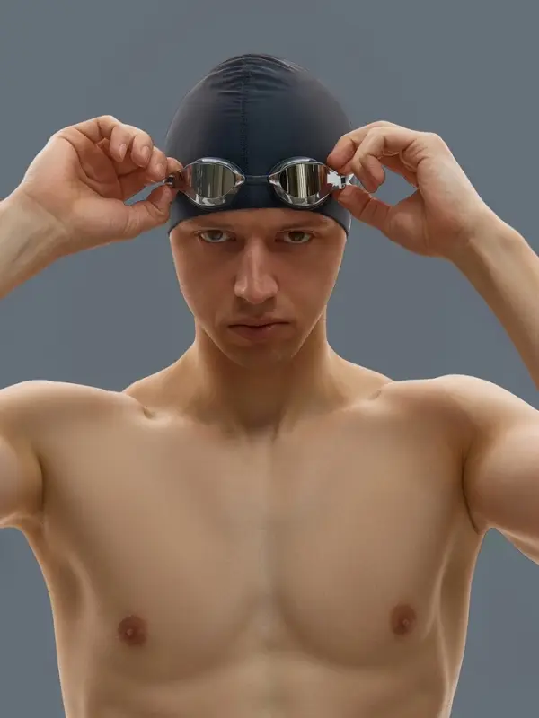 Очки для плавания ONLYTOP, набор носовых перемычек, чёрные, зеркальные