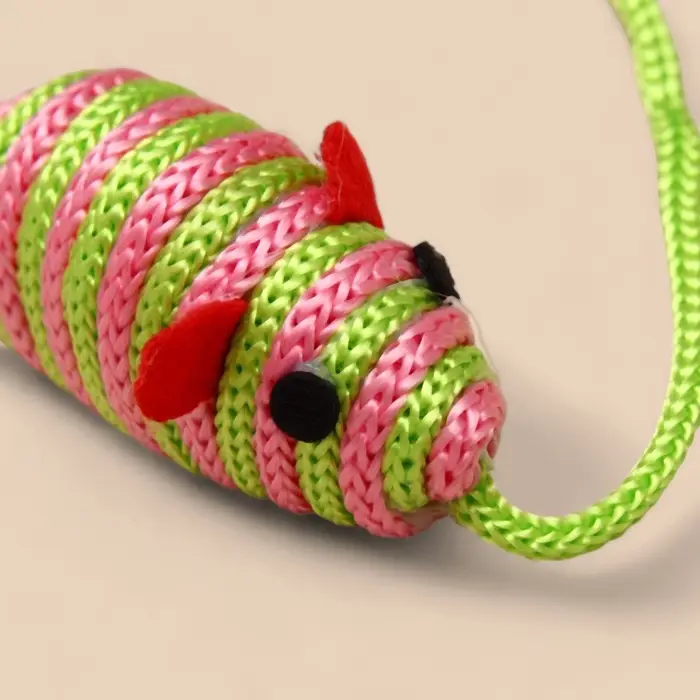 Дразнилка-удочка &laquo;Полосатая мышь&raquo;, цвет МИКС