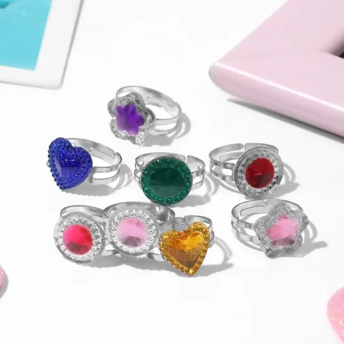 Кольцо детское Выбражулька «Кристаллик», форма МИКС, МИКС, безразмерное Кольцо детское Выбражулька «Кристаллик», форма МИКС, МИКС, безразмерное