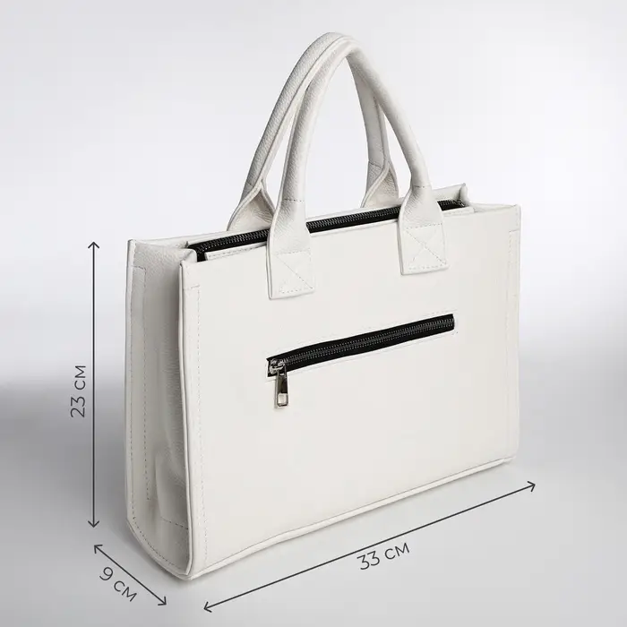 Сумка женская тоут TEXTURA на молнии, 33&times;9&times;23 см, белая