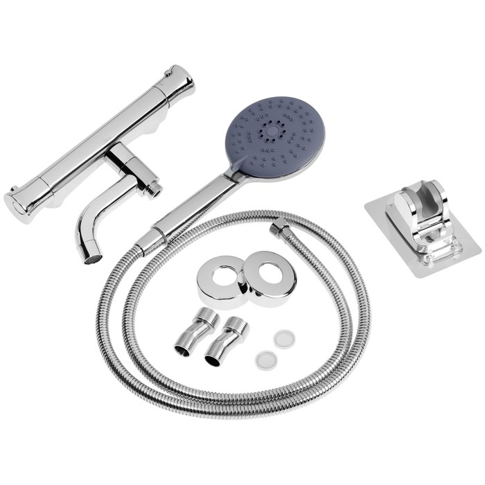 Смеситель для ванны ZEIN Z4482, термостатический, душевой набор, лейка 5 режимов, хром Смеситель для ванны ZEIN Z4482, термостатический, душевой набор, лейка 5 режимов, хром