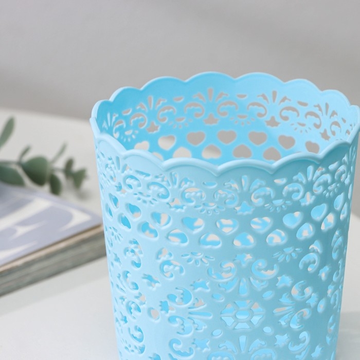 Корзина для хранения «Кружевной узор», пластик, 9,8×9,8×10 см, цвет МИКС Корзина для хранения «Кружевной узор», пластик, 9,8×9,8×10 см, цвет МИКС