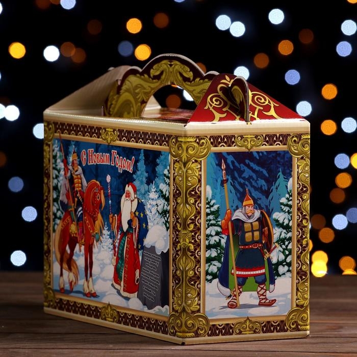 Новый год. Подарочная коробка Новый год. Подарочная коробка "Богатыри", 25 x 12 x 24 см.