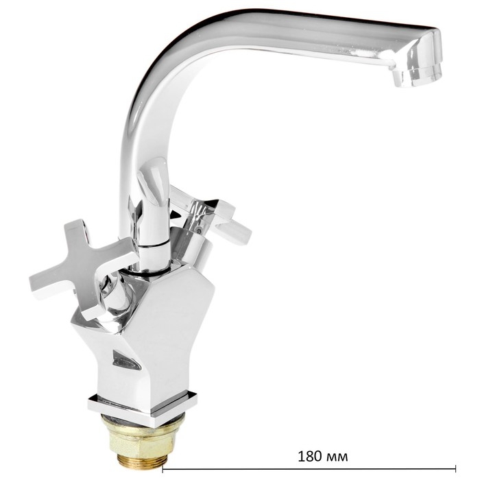 Смеситель для кухни Accoona A4475, двухрычажный, с гайкой, хром Смеситель для кухни Accoona A4475, двухрычажный, с гайкой, хром