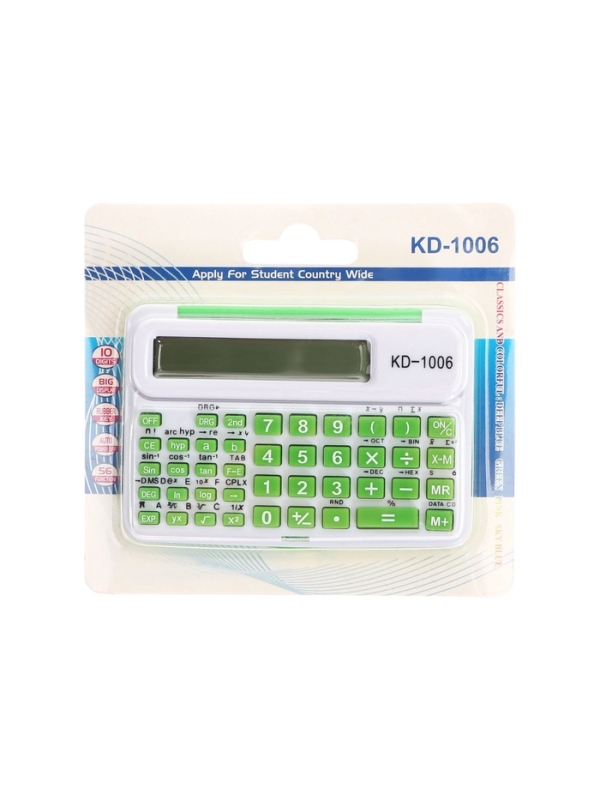 Калькулятор инженерный 10-разрядный 1006 корпус зеленый
