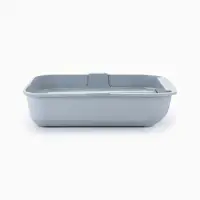 Туалет для кошек &laquo;Марсель&raquo;, 50&times;34.5&times;12 с, глубокий, с сеткой, полипропилен, светло-серый