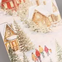 Конверт для денег &laquo;С Новым годом. Домики&raquo;, тиснение, 16.5&times;8 см