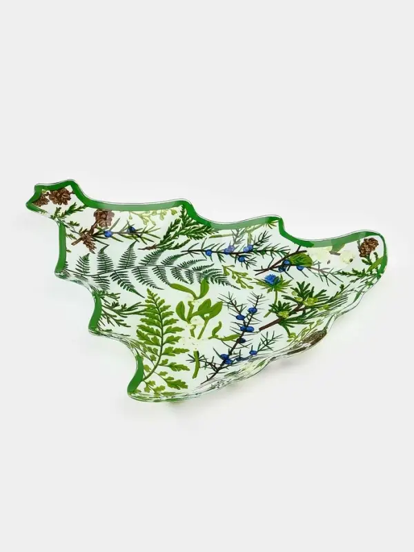 Блюдо сервировочное ёлочка Блюдо сервировочное ёлочка "Еловые ветки" 24,5х24,7х2 см