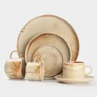 Салатник Magistro Organic brown, 1.35 л, d=20.7 см, фарфор, бежевый