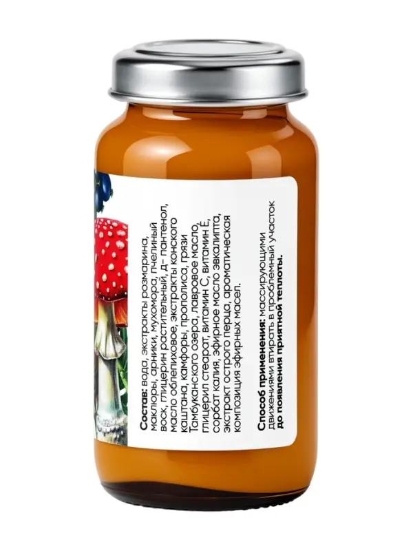 Крем-воск монастырский мухомор для суставов и связок &laquo;Монастырская лавка&raquo;, стекло, 30 мл