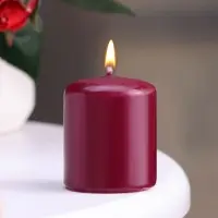 Свеча - цилиндр, 4х5см, 7 ч, 47 г, бордовая