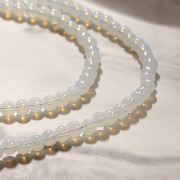 Бусы шар №4 «Лунный камень», 45 см