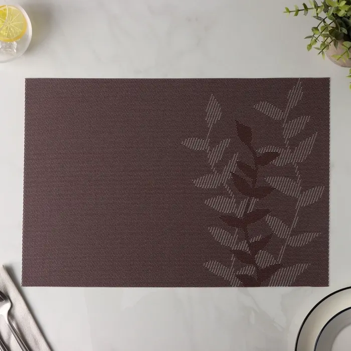 Салфетка сервировочная на стол Доляна &laquo;Росток&raquo;, 45&times;30 см, серая