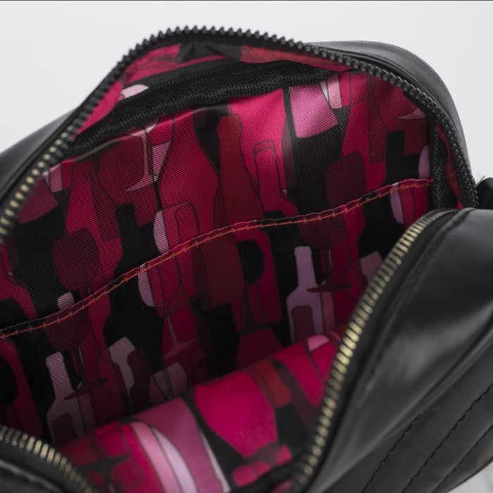 Сумка со строчкой и цветной подкладкой, цвет чёрный Сумка со строчкой и цветной подкладкой, цвет чёрный