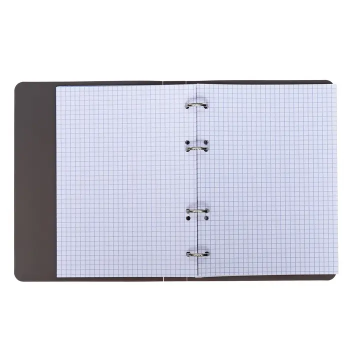 Тетрадь на кольцах Calligrata A5, 80 листов, в клетку, пластиковая обложка, блок офсет, серая