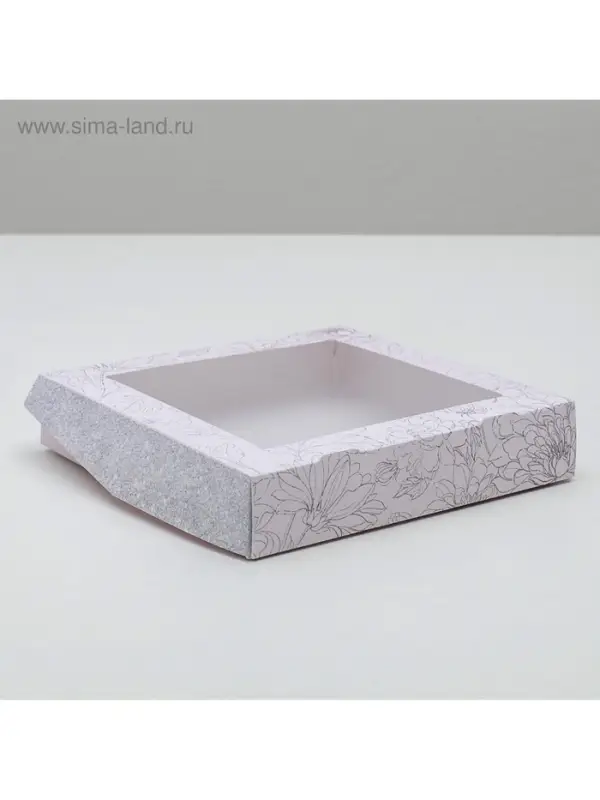 Кондитерская упаковка, коробка с ламинацией &laquo;Flowers&raquo;, 20&times;20&times;4 см