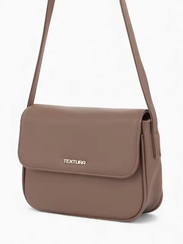 Сумка женская мессенджер TEXTURA на магните, 25&times;7.5&times;19 см, бежевая