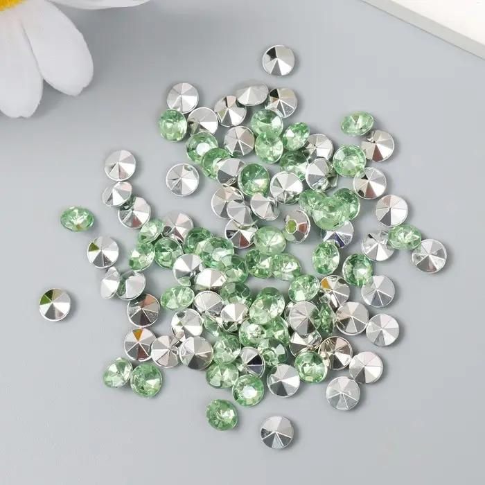 Декор для творчества в бутылочке "Стразы. Светло-зелёный" набор 250 шт d=0,6 см 4х3х3 см