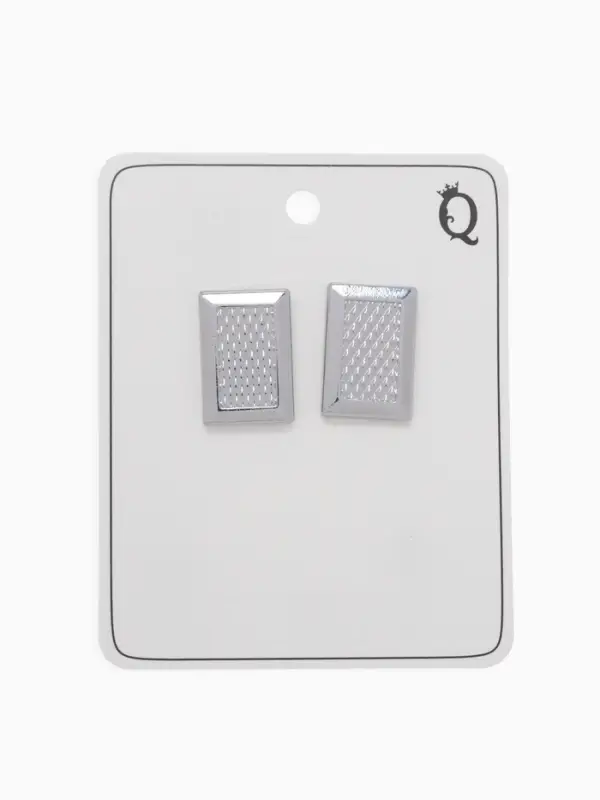 Запонки &laquo;Прямоугольник&raquo;, с точечным нанесением, цвет серебро