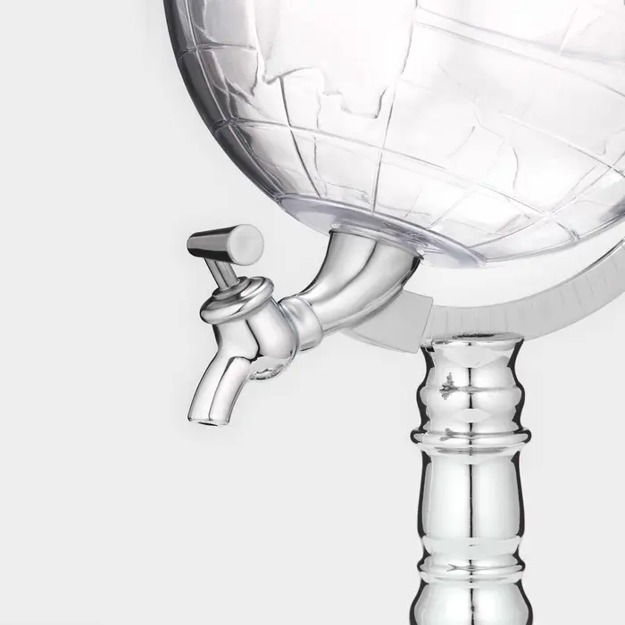 Башня пивная с воронкой &laquo;Земной шар&raquo;, 1.9 л, пластик, серебристая