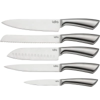 Набор ножей LARA 5 предм:кухонный,нарезки,универс, сантоку,хлебный(LR05-66)